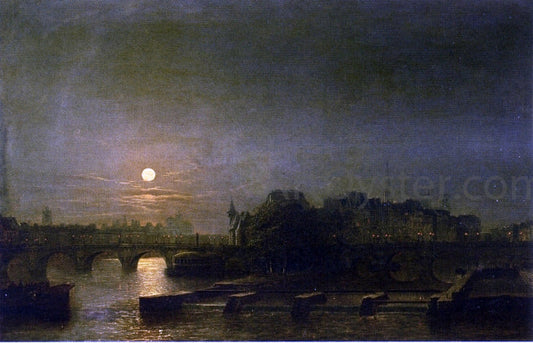 Henry Pether Moonlight over the Seine - Canvas Print