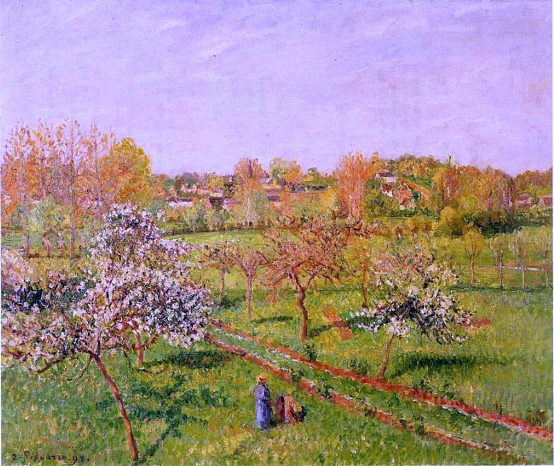  Camille Pissarro Morning, Flowering Apple Trees, Eragny - Canvas Print