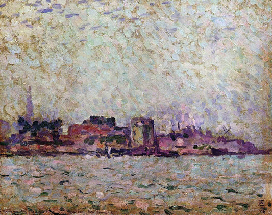  Theo Van Rysselberghe Morning Fog over the Port of Veer, Holland - Canvas Print