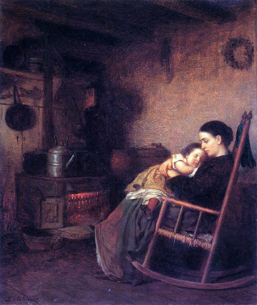  Eastman Johnson Mother and Child - Canvas Print