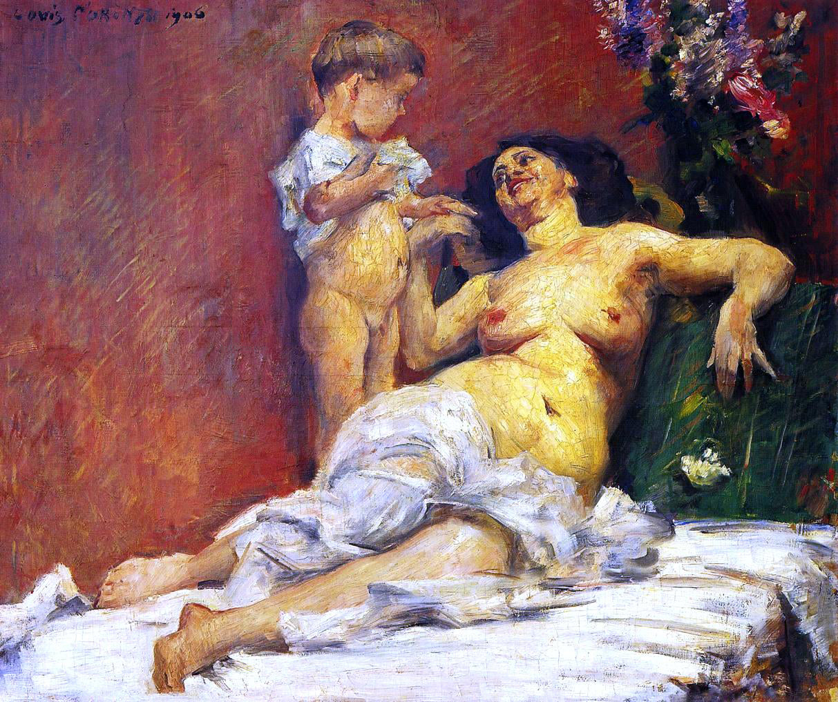  Lovis Corinth Mother and Child - Canvas Print