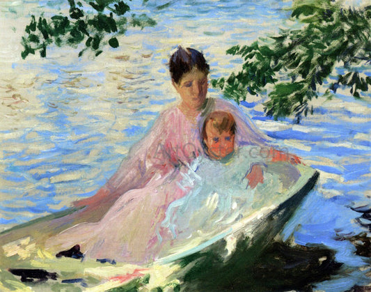  Edmund Tarbell Mother and Child in a Boat (study) - Canvas Print