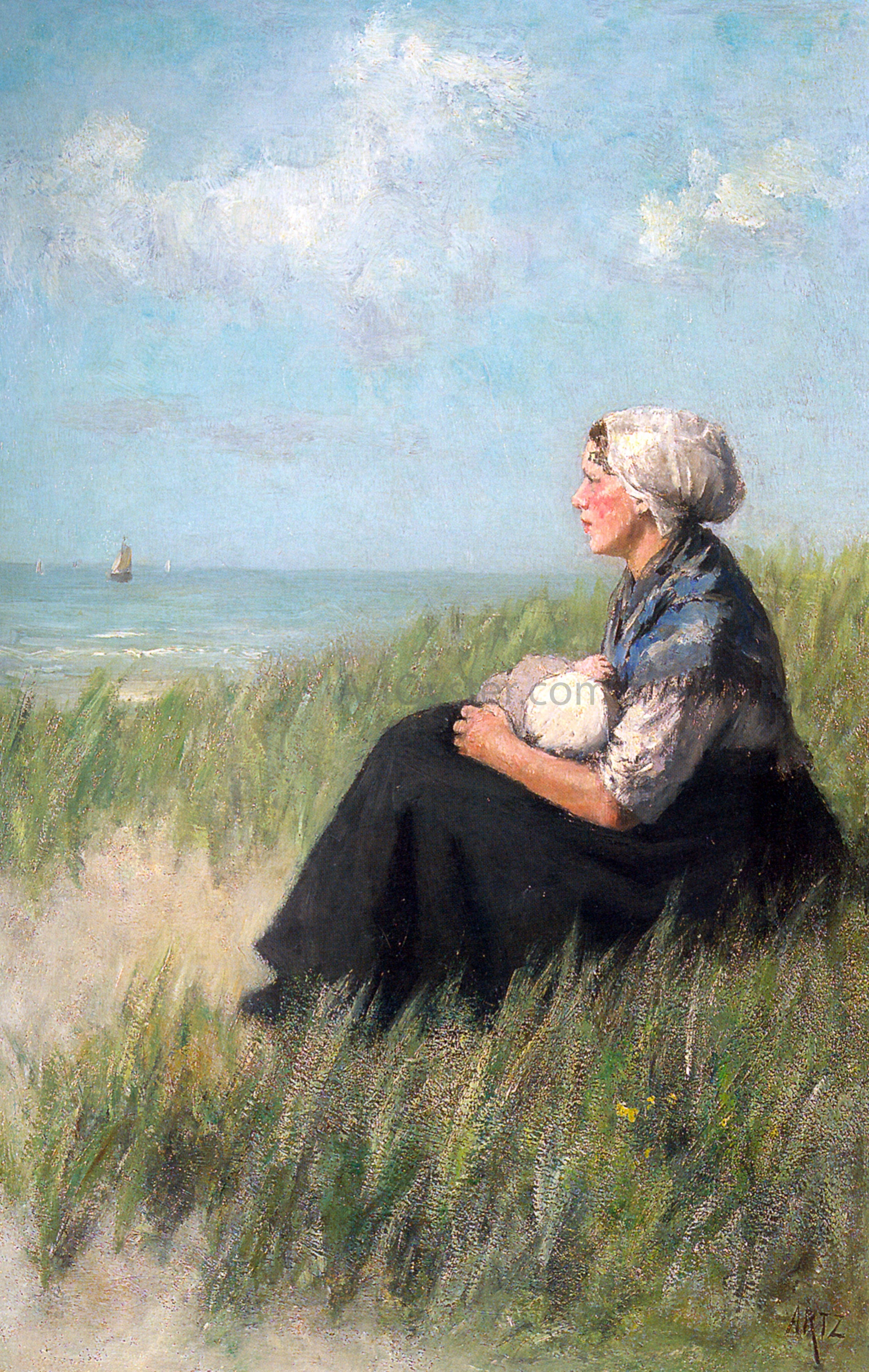 David Constant Artz Mother and Child in the Dunes Canvas Print – Art ...