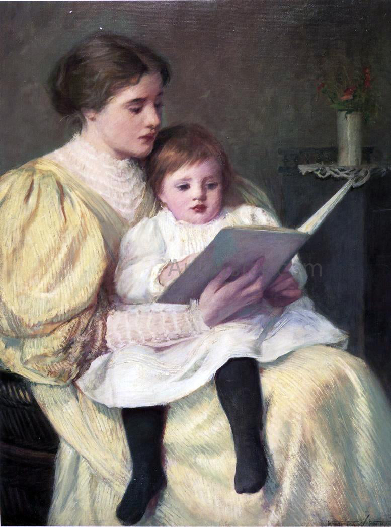  Frederick Warren Freer Mother and Child Reading - Canvas Print