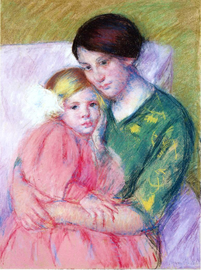  Mary Cassatt A Mother and Child Reading - Canvas Print