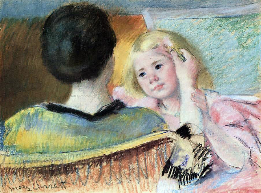  Mary Cassatt Mother Combing Sara's Hair (no.2) - Canvas Print