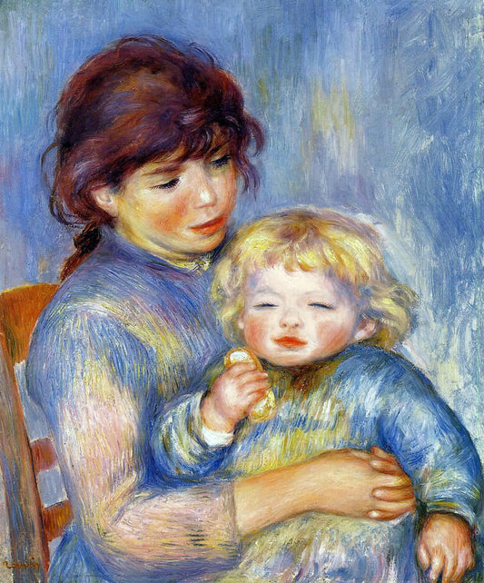  Pierre Auguste Renoir Motherhood (also known as Child with a Biscuit) - Canvas Print