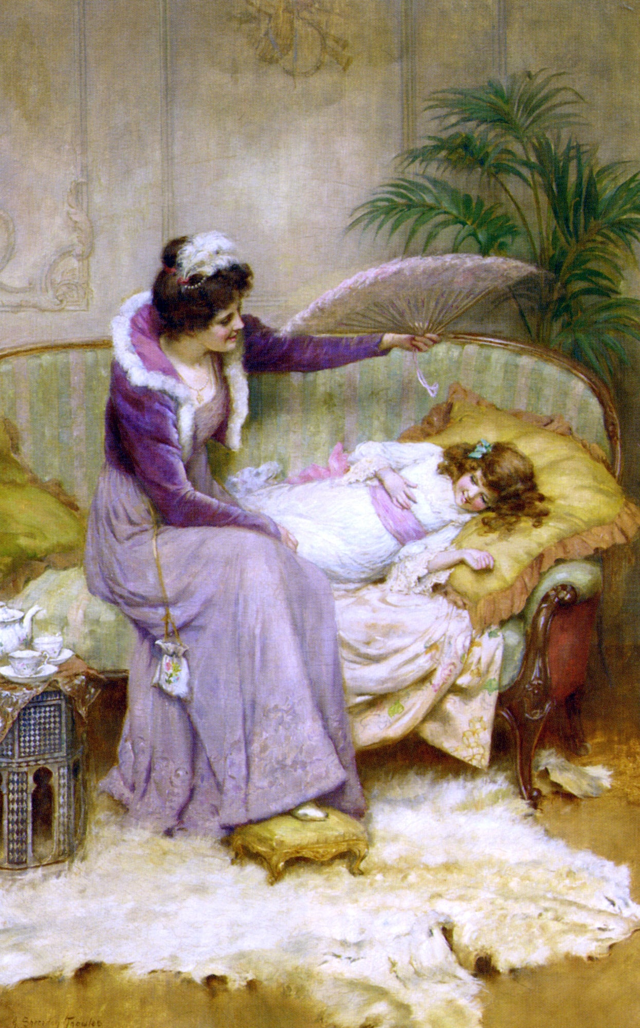  George Sheridan Knowles Mother's Comfort - Canvas Print