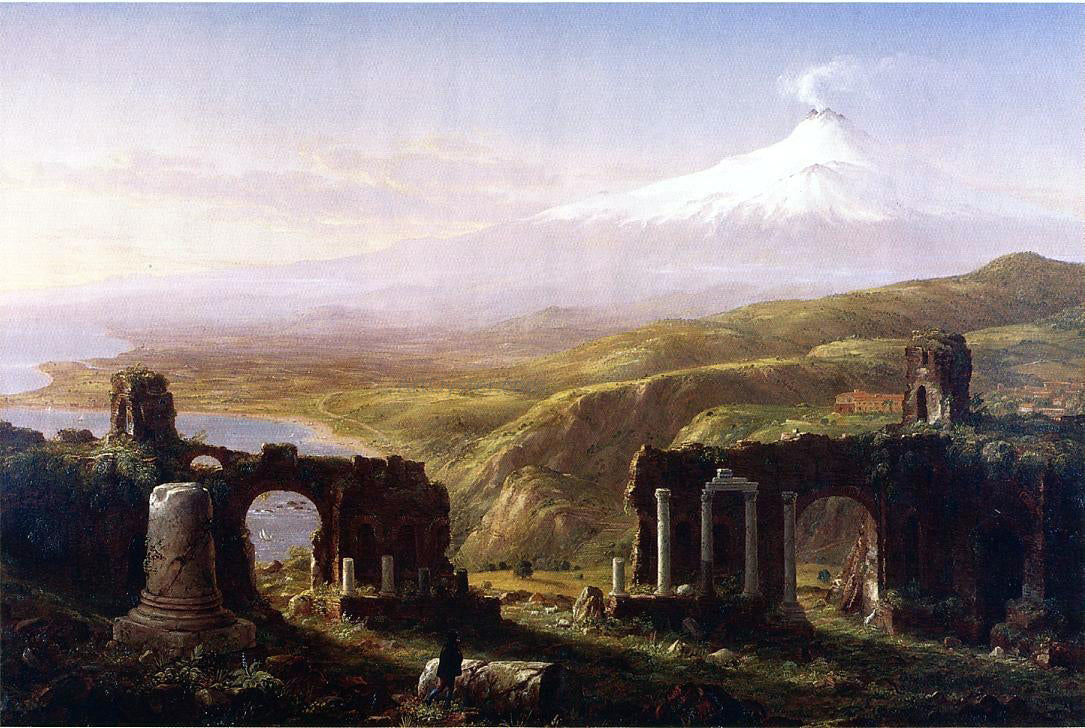  Thomas Cole Mount Aetna from Taormina, Sicily - Canvas Print