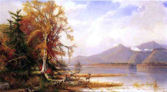  Henry A Ferguson Mountain Lake in Autumn - Canvas Print