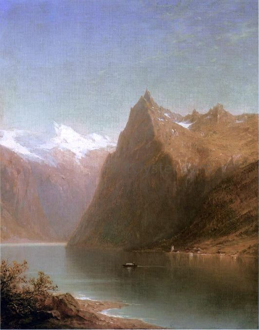  John W Casilear Mountain Lake Scene - Canvas Print