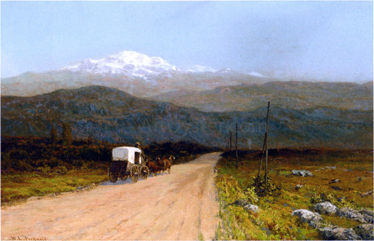  William Lamb Picknell Mountain Landscape with Coach - Canvas Print