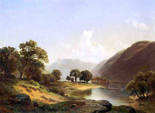  Paul Weber Mountain Landscape with River, Near Philadelphia - Canvas Print