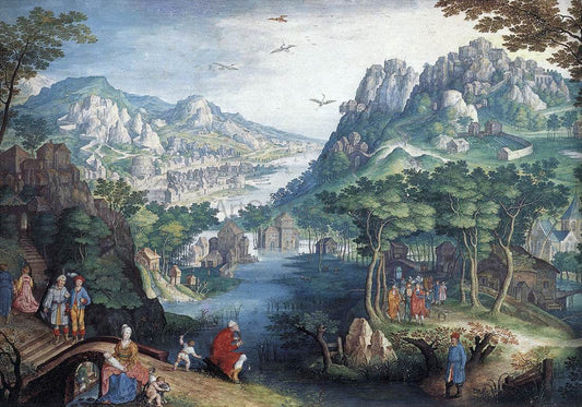  Gillis Van Coninxloo Mountain Landscape with River Valley and the Prophet Hosea - Canvas Print