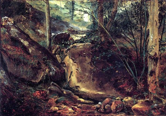  Theodore Rousseau Mountain Stream in the Auverne - Canvas Print