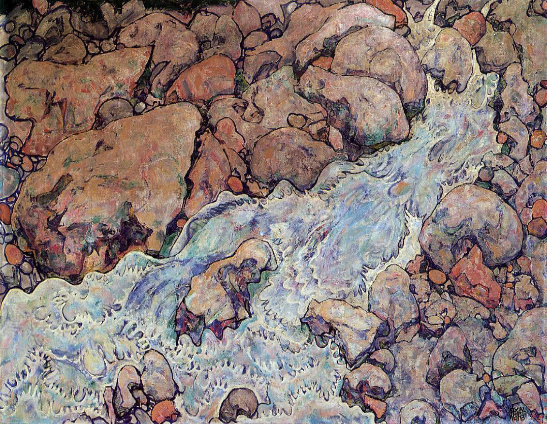  Egon Schiele Mountain Torrent - Canvas Print