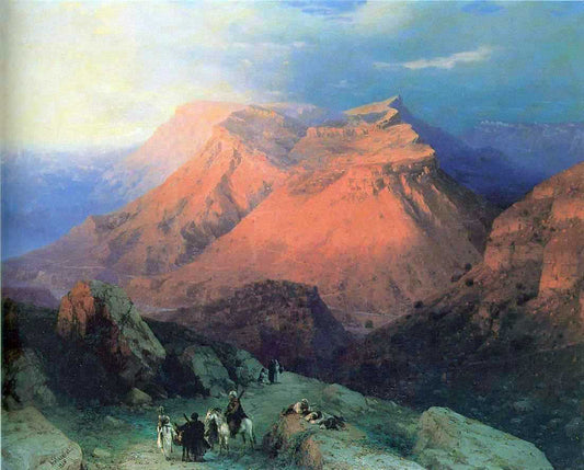  Ivan Constantinovich Aivazovsky Mountain Village Gunib in Daghestan, View from the East - Canvas Print