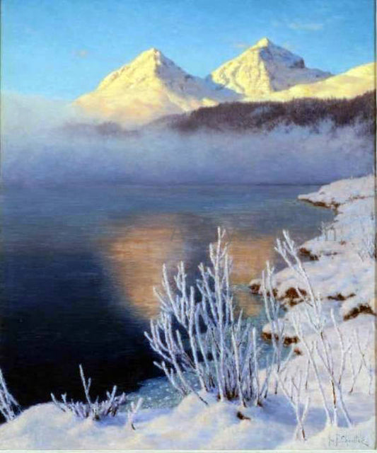  Ivan Fedorovich Choultse Mountainous Lake Scene - Canvas Print