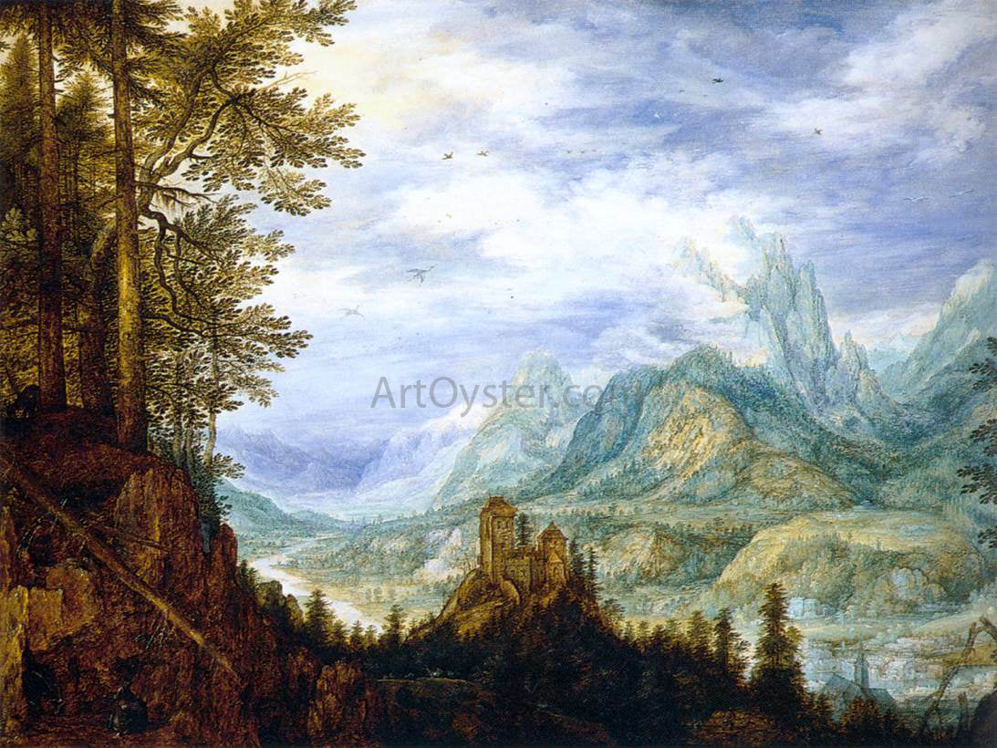  Roelandt Jacobszoon Savery Mountainous Landscape with a Castle - Canvas Print