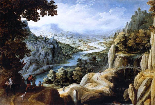  Tobias Verhaecht Mountainous River Landscape - Canvas Print