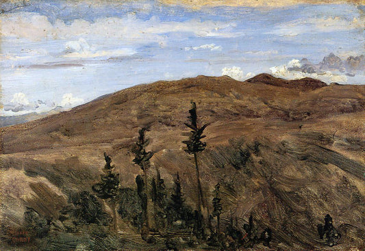  Jean-Baptiste-Camille Corot Mountains in Auvergne - Canvas Print