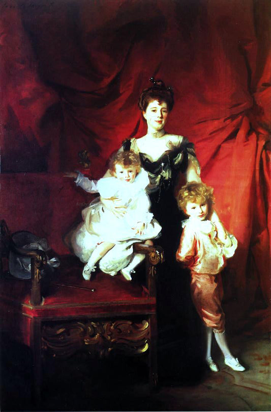  John Singer Sargent Mrs. Cazalet and Children, Edward and Victor - Canvas Print