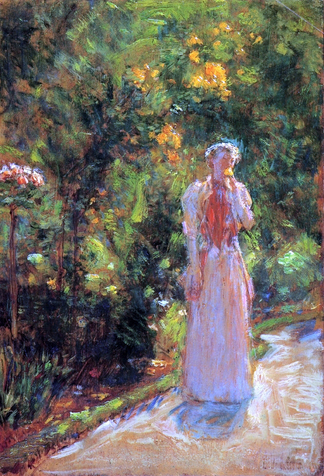  Frederick Childe Hassam Mrs. Hassam in the Garden - Canvas Print