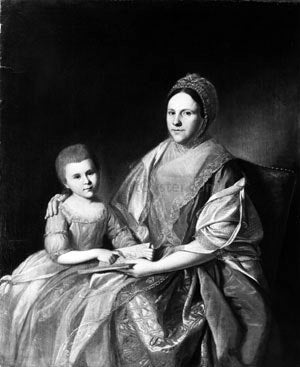  Charles Willson Peale Mrs. Samuel Mifflin and Her Granddaughter Rebecca Mifflin Francis - Canvas Print