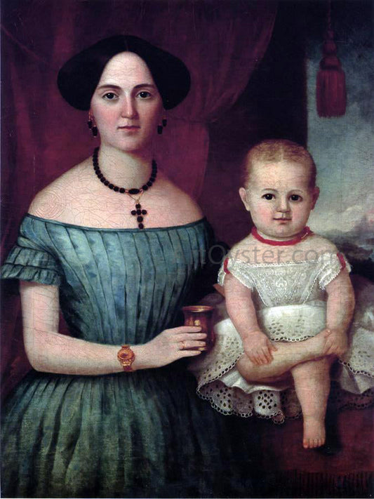  John Henry Byrd Mrs. Weldon Wright and Her Daughter - Canvas Print