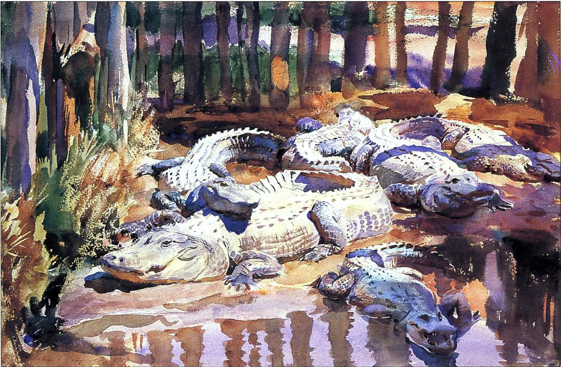  John Singer Sargent Muddy Alligators - Canvas Print