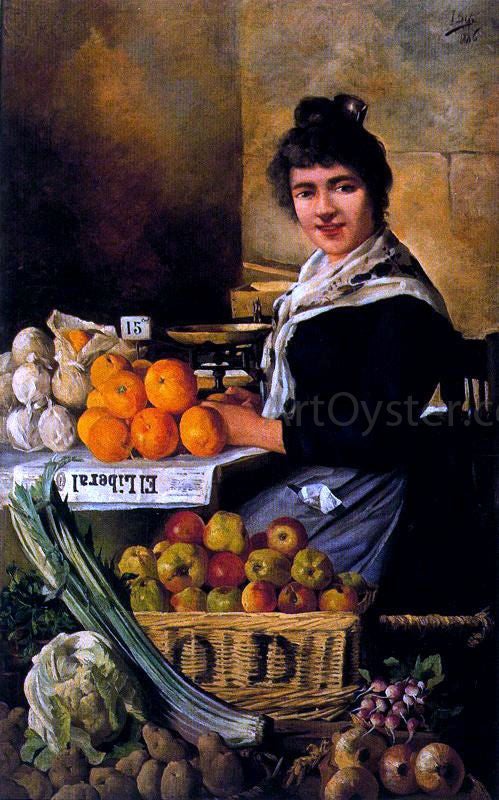  Ignacio Diaz Olano Mujer con Naranjas - Canvas Print