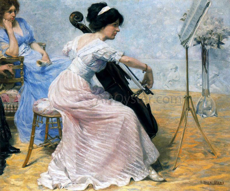  Ignacio Diaz Olano Mujer tocando el Violonchelo - Canvas Print