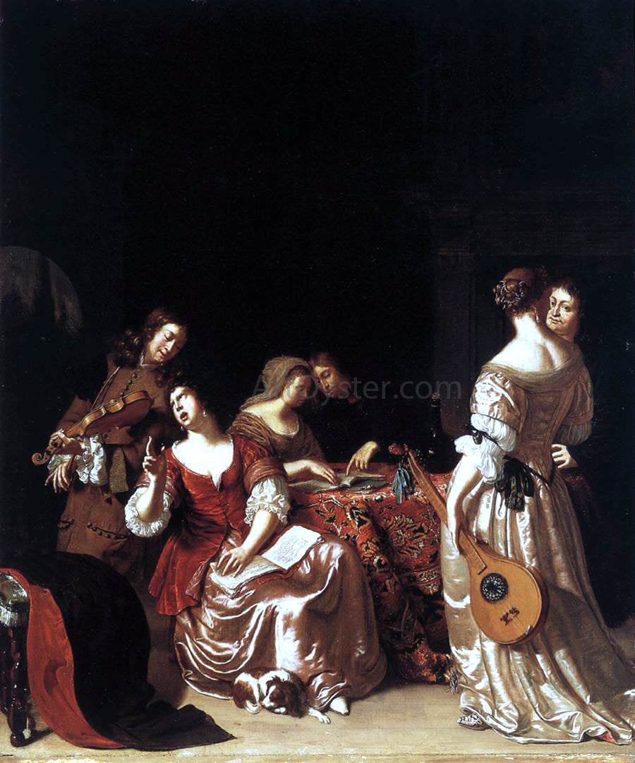  The Elder Frans Van  Mieris Musical Company - Canvas Print