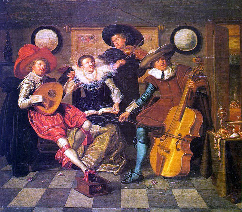  Dirck Hals Musicians - Canvas Print