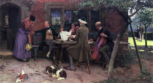  Leghe Suthers Musicians Outside an Inn - Canvas Print