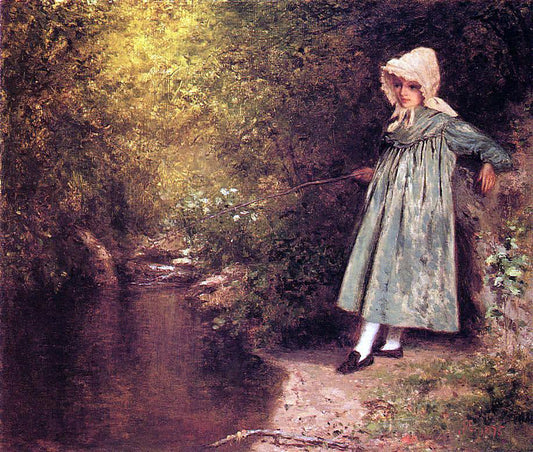  Jervis McEntee My Little Fisher Girl - Canvas Print