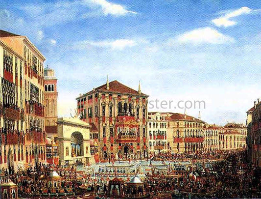  Giuseppe Borsato Napoleon I Presiding over a Regatta in Venice in 1807 - Canvas Print