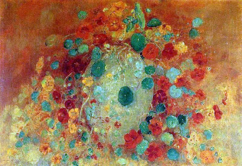  Odilon Redon Nasturtiums - Canvas Print