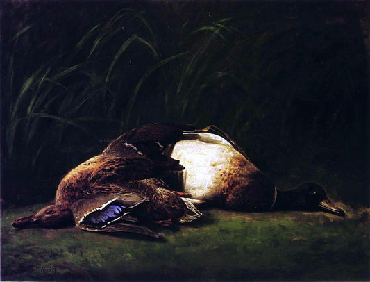  George Hetzel Nature Mort - Hen and Drake Mallard - Canvas Print
