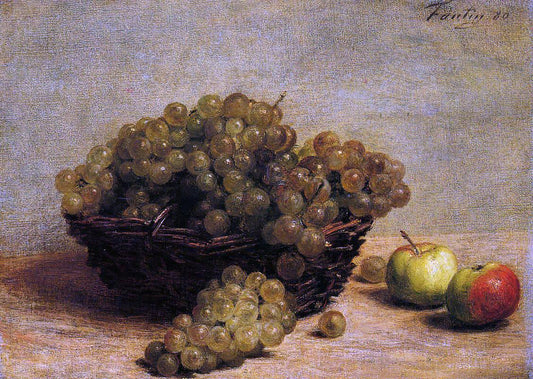  Henri Fantin-Latour Nature Morte: Raisin et Pommes d'Api - Canvas Print