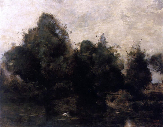  Jean-Baptiste-Camille Corot Near Arras, the Banks of the Scarpe - Canvas Print