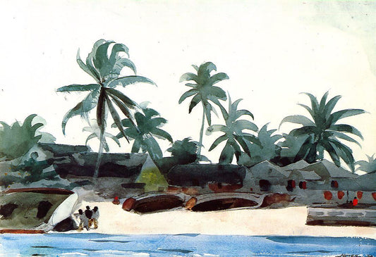  Winslow Homer Negro Cabins and Palms - Canvas Print