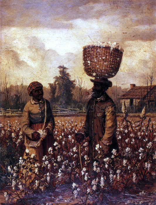  William Aiken Walker Negro Man and Woman in Cotton Field with Cabin - Canvas Print