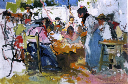  Joaquin Sorolla Y Bastida Net Menders in Valencia - Canvas Print