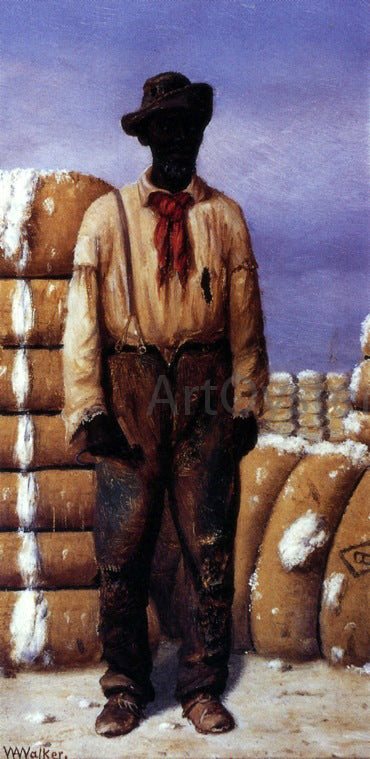  William Aiken Walker Netro Man with Cotton Bales, Holding a Cotton Hook - Canvas Print