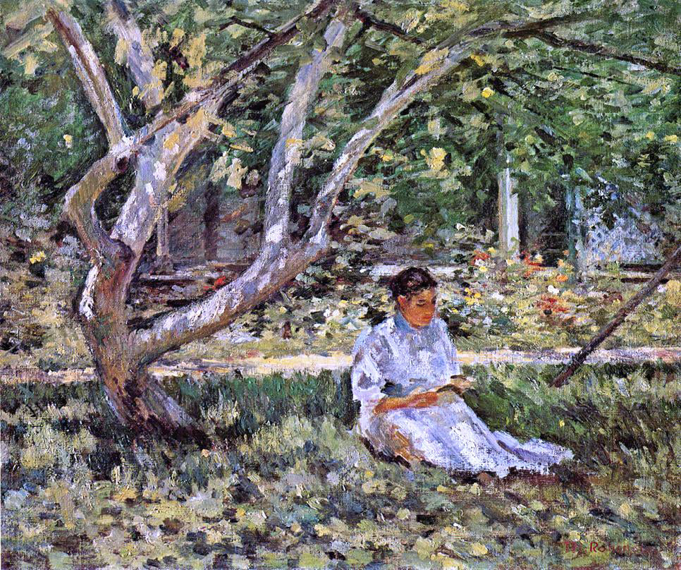  Theodore Robinson Nettie Reading - Canvas Print