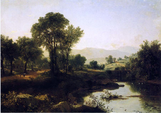  John Frederick Kensett New Hampshire and School's Out - Canvas Print