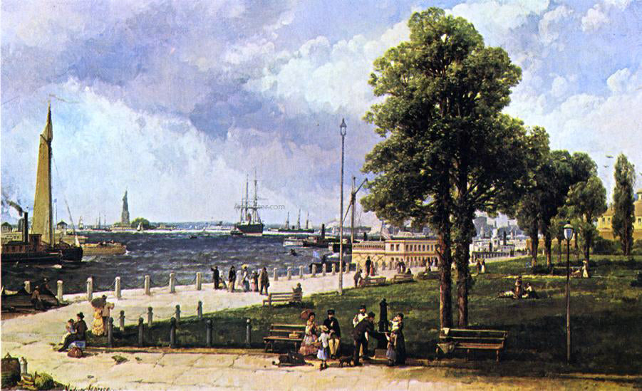  Andrew W Melrose New York Harbor and Battery - Canvas Print