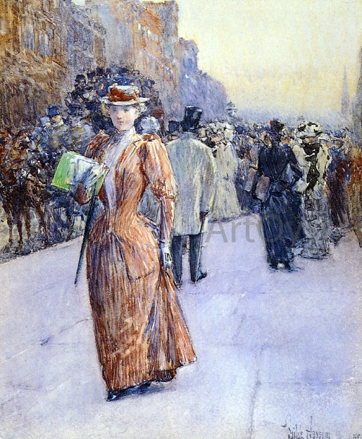  Frederick Childe Hassam New York Street Scene - Canvas Print