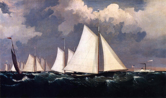  Fitz Hugh Lane New York Yacht Club Regatta - Canvas Print